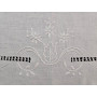 Centro Tavola ricamato a mano ricamo Punto Pieno su puro lino 80x80 cm