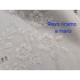 Centro Tavola ricamato a mano ricamo Punto Pieno su puro lino 80x80 cm