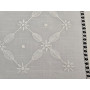 Centro Tavola ricamato a mano ricamo Punto Pieno su misto lino / cotone 85x90 cm