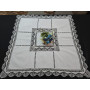Centro Tavola ricamato a mano ricamo Ago su misto lino / cotone 85x85 cm