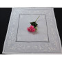 Centro Tavola ricamato a mano ricamo Punto Pieno su misto lino / cotone 85x85 cm