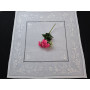 Centro Tavola ricamato a mano ricamo Punto Pieno su misto lino / cotone 85x85 cm