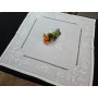 Centro Tavola ricamato a mano ricamo Punto Pieno su misto lino / cotone 85x85 cm