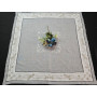 Centro Tavola ricamato a mano ricamo Punto Pieno su misto lino / cotone 85x85 cm Fondo Grigio