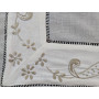 Centro Tavola ricamato a mano ricamo Punto Pieno su misto lino / cotone 85x85 cm Fondo Grigio