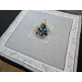 Centro Tavola ricamato a mano ricamo Punto Pieno su misto lino / cotone 85x85 cm Fondo Grigio