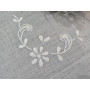 Centro Tavola ricamato a mano ricamo Punto Pieno su misto lino / cotone 85x85 cm Fondo Grigio