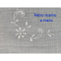 Centro Tavola ricamato a mano ricamo Punto Pieno su misto lino / cotone 85x85 cm Fondo Grigio