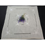 Centro Tavola ricamato a mano ricamo Punto Pieno su canapa di lino 85x85 cm
