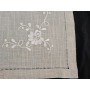 Centro Tavola ricamato a mano ricamo Punto Pieno su canapa di lino 85x85 cm
