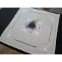 Centro Tavola ricamato a mano ricamo Punto Pieno su canapa di lino 85x85 cm