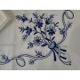 Tovaglia ricamata a mano in misto lino 12 posti ricamo gran misura 175x270 cm
