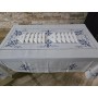 Tovaglia ricamata a mano in misto lino 12 posti ricamo gran misura 175x270 cm