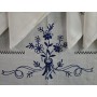 Tovaglia ricamata a mano in misto lino 12 posti ricamo gran misura 175x270 cm