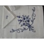 Tovaglia ricamata a mano in misto lino 12 posti ricamo gran misura 175x270 cm