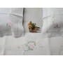 Spettacolare Lenzuolo ricamato a mano in puro lino Olandese 240X265 CM