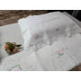 Spettacolare Lenzuolo ricamato a mano in puro lino Olandese 240X265 CM