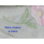 Spettacolare Lenzuolo ricamato a mano in puro lino Olandese 240X265 CM