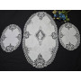 Set 3 centrini in puro lino bellora con ricamo Cantu' a mano Dama Bianco