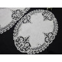 Set 3 centrini in puro lino bellora con ricamo Cantu' a mano Dama Bianco
