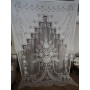 Museale Tenda in puro lino Bellora con ricamo filet e intaglio a mano 220x300 cm