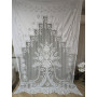 Museale Tenda in puro lino Bellora con ricamo filet e intaglio a mano 220x300 cm