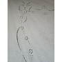 Museale Tenda in puro lino Bellora con ricamo filet e intaglio a mano 220x300 cm