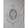 Tenda in puro lino Bellora con ricamo filet e intaglio a mano ECRU' COLOR