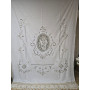 Tenda in puro lino Bellora con ricamo filet e intaglio a mano ECRU' COLOR