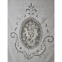 Tenda in puro lino Bellora con ricamo filet e intaglio a mano ECRU' COLOR
