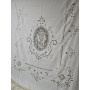 Tenda in puro lino Bellora con ricamo filet e intaglio a mano ECRU' COLOR