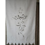 Tenda puro lino con ricamo a mano intaglio 78x150 cm tenda a pannello