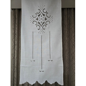 Tenda puro lino con ricamo a mano intaglio 61x148 cm tenda a pannello