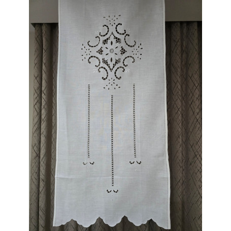 Tenda puro lino con ricamo a mano intaglio 61x148 cm tenda a pannello