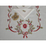 Spettacolare Tovaglia natalizia 18 posti misto lino con ricamo a mano 175x360 cm