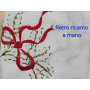 Tovaglia Natalizia ricamata a mano su misto lino 12 posti Natale NO TOVAGLIOLI