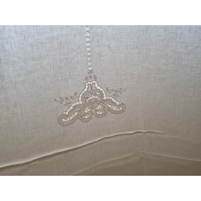 Elegantissima tenda in puro lino con ricamo Intaglio Farfalle a mano 210x300cm Elegantissima tenda in puro lino con ricamo Intaglio Farfalle a mano 210x300cm