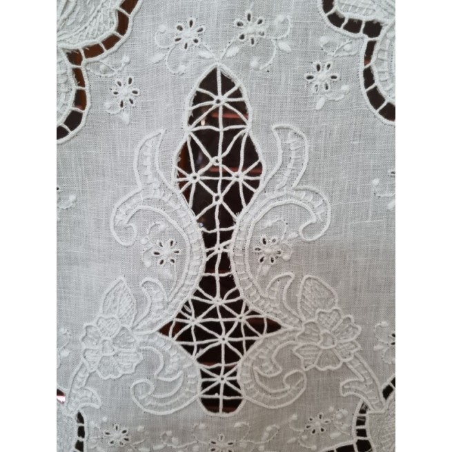 Runner Da Tavolo Ricamato A Mano 39x126 Cm - Corsia Decorativa Con Intaglio Per Tavola Festiva - Foto 3