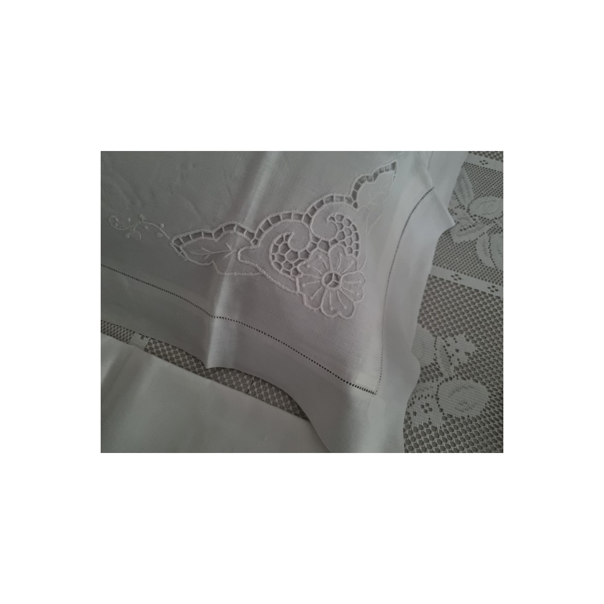 Runner Da Tavolo Ricamato A Mano 39x126 Cm - Corsia Decorativa Con Intaglio Per Tavola Festiva - Foto 4