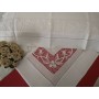 Museale lenzuolo in puro lino con ricamo Burano di Venezia a mano