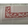 Museale lenzuolo in puro lino con ricamo Burano di Venezia a mano